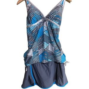 Free Country 2 Piece Tankini and Skorts Swimsuit Size L 12/14 NWOT